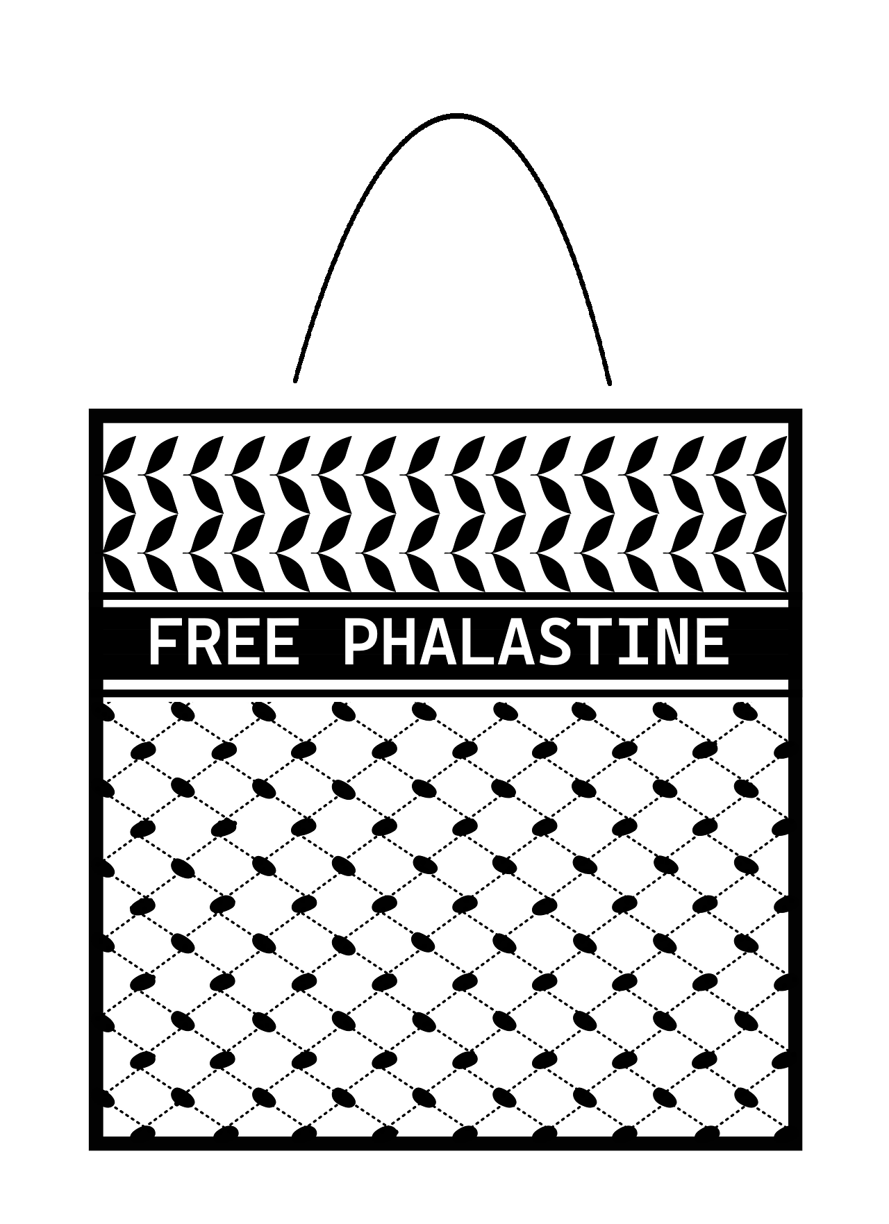 shoppingväska Phalastine motiv